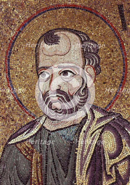 The Prophet Jonah (Detail of Interior Mosaics in the St. Mark's Basilica), 12th century. Artist: Byzantine Master  