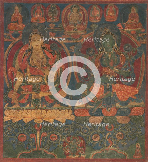 White Tara and Green Tara, 1450-1500. Creator: Unknown.