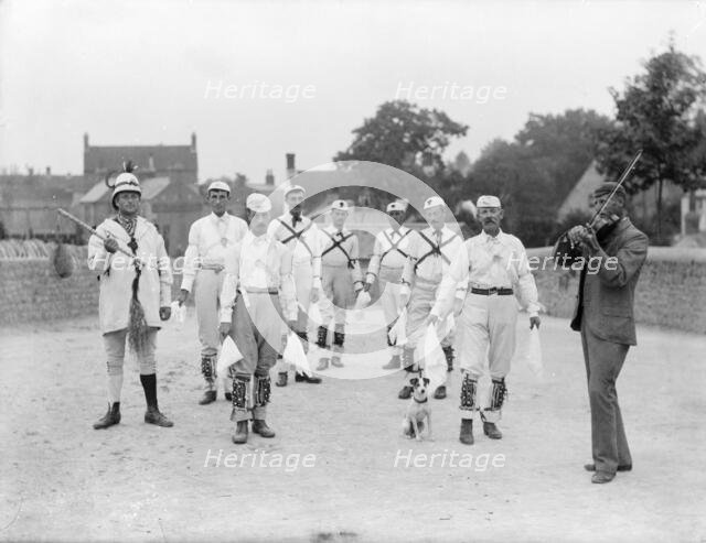 View of morris dancers outside the Chequers public house, Headington Quarry, Oxford, Oxon, 1898. Creator: Henry Taunt.