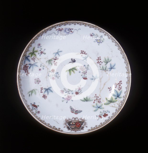 Famille rose continental armorial plate, Qing dynasty, China, 1750-1775. Artist: Unknown