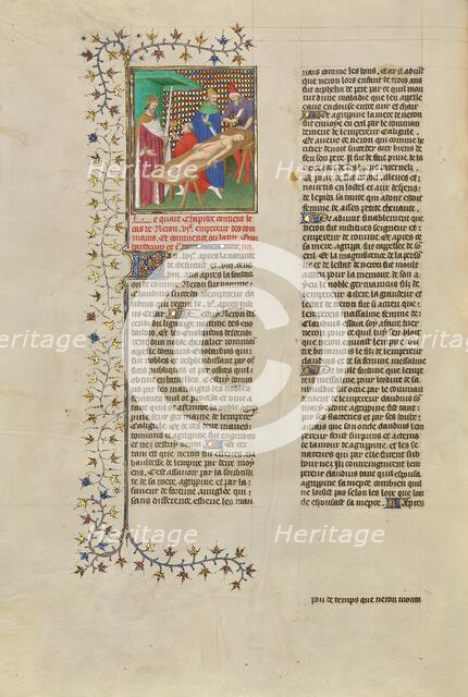 Nero Pauses for a Drink during the Mutilation of His Mother's Body, about 1413-1415. Creators: Boucicaut Master, Workshop of the Boucicaut Master.