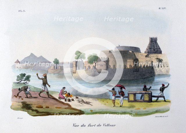 'The Fort of Vellour (Vellore)', India, 1828. Artist: Marlet et Cie