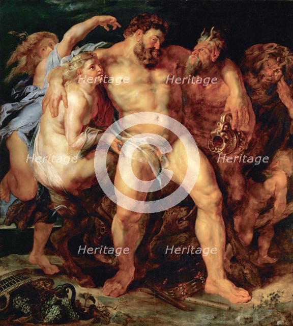 The drunken Hercules, led by a Nymph and a Satyr, ca 1614. Creator: Rubens, Pieter Paul (1577-1640).
