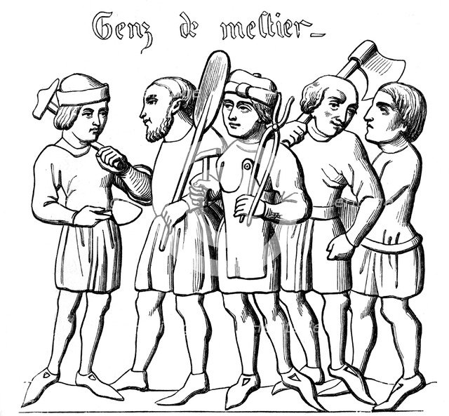 Professional tradesmen, 14th century (1849). Artist: Unknown