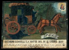 Antonino Caroselli run over by a coach, 1860. Creator: Unknown.