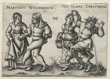 The Village Wedding: Martinus Wintermon / Nicolaus Cristmon, 1546. Creator: Hans Sebald Beham (German, 1500-1550).