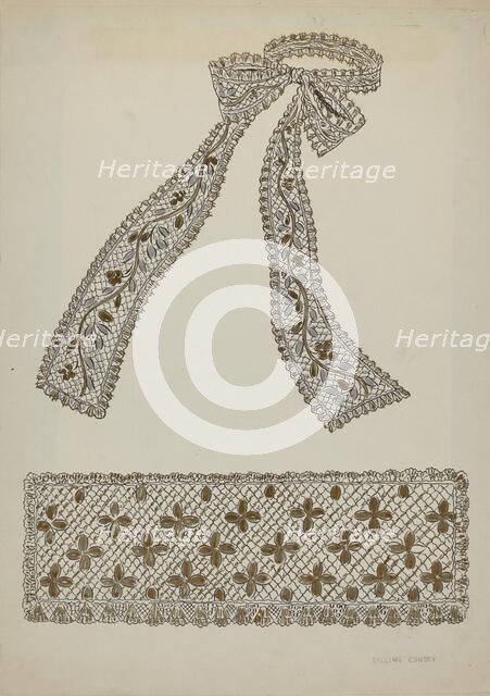Tie and Cuff, c. 1936. Creator: Lillian Causey.