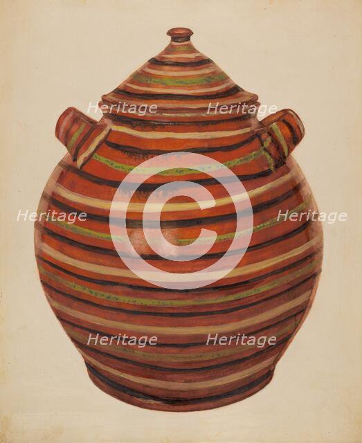 Jar with Cover, c. 1938. Creator: Alvin Shiren.