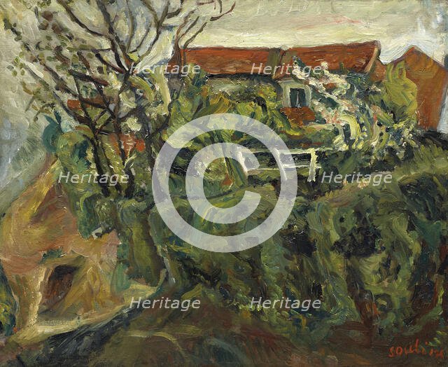 Maisons dans un paysage, ca 1918-1919. Creator: Soutine, Chaim (1893-1943).