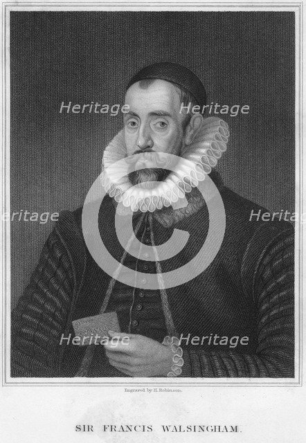 Sir Francis Walsingham, Secretary of State to Elizabeth I, late 16th century. Artist: H Robinson