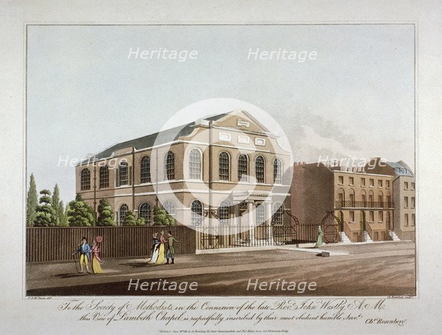 The Methodist chapel in Lambeth, London, 1816.       Artist: C Rosenberg