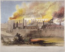 Fire at the Armoury in the Tower of London, 30 October 1841. Artist: Thomas Colman Dibdin