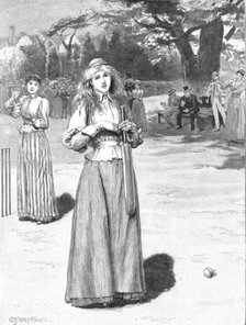 ''Well Played"; A Sketch at a Ladies' Cricket Match', 1890. Creator: Edward Frederick Brewtnall.
