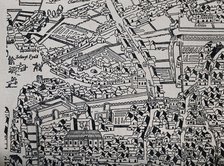 The Church of St  Bartholomew the Great; a map of the church and surrounding area, c1543. Creator: WF Taylor.