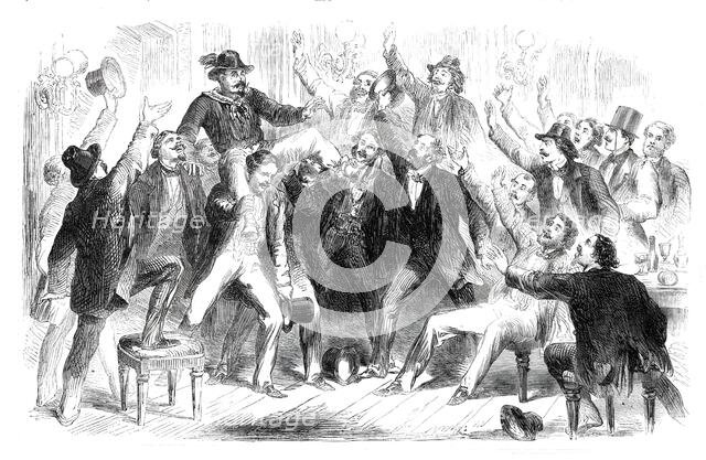 Ovation to the first Garibaldian who entered the Café di Europa, Naples..., 1860. Creator: Unknown.