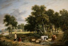 Landscape - Cattle Crossing A Stream, 1831. Creator: George Vincent.