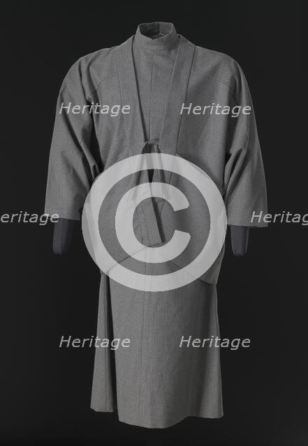 Grey pinstriped dress and jacket designed by Arthur McGee, mid 20th-late 20th century. Creator: Arthur McGee.