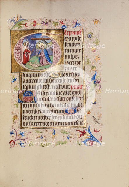 Initial G: The Nativity; Book of Hours, after 1460. Creator: Unknown.