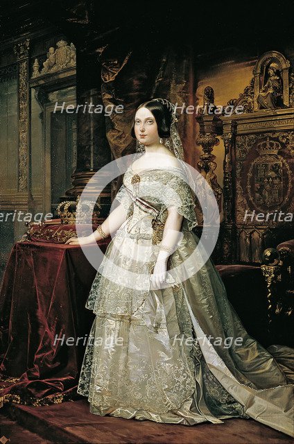 Portrait of Isabella II of Spain. Artist: Madrazo y Kuntz, Federico de (1815-1894)