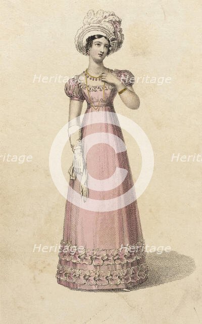 Fashion Plate (Evening Dress), 1823. Creator: Rudolph Ackermann.