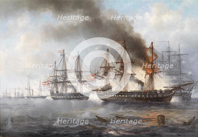The Battle of Heligoland on 9 May 1864, c1865. Creator: Püttner, Josef Carl (1821-1881).