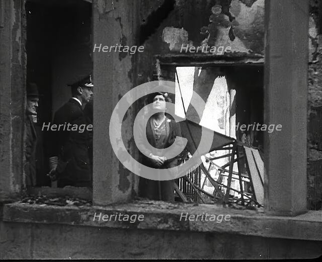 King George VI and Queen Elizabeth Inspecting Bomb Damage, 1942. Creator: British Pathe Ltd.