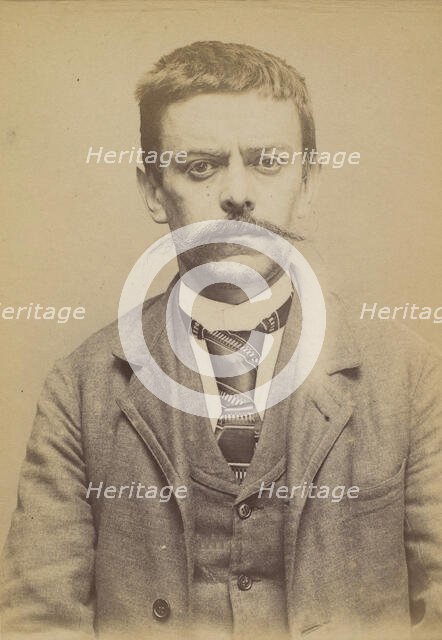 Lustenberger. Louis, Joseph. 38 ans, le 16/3/56 à Paris XXe. Ciseleur. Anarchiste. 17/7/94. , 1894. Creator: Alphonse Bertillon.