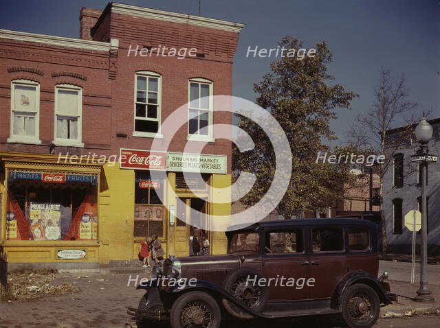 Shulman's Market at the southeast corner of N Street..., Washington, D.C., 1941-1942. Creator: Louise Rosskam.