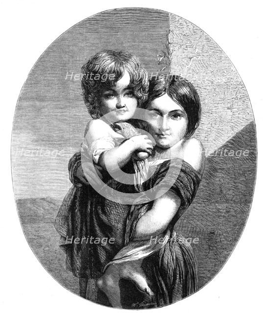 "Two Yorkshire Bairns," by J. Deffet Francis...Wakefield Fine-Art and Industrial Exhibition, 1865.  Creator: W Thomas.