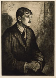 Portrait of the Poet John Masefield (1878-1967). Creator: Strang, William (1859-1921).