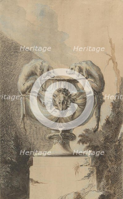 Design for a Garden Vase with Hunting Theme, ca. 1740. Creator: Johann Paul Egell.