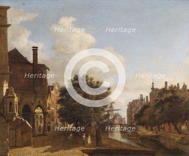 'Architectural Fantasy with the Old Town Hall, Amsterdam', c1670. Artist: Jan van der Heyden.