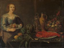 Servant by a Larder Table, c.1635-c.1645. Creator: Anon.