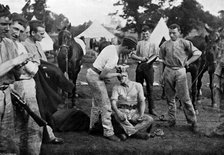 Cavalrymen preparing for Sunday parade, 1896. Artist: Knight