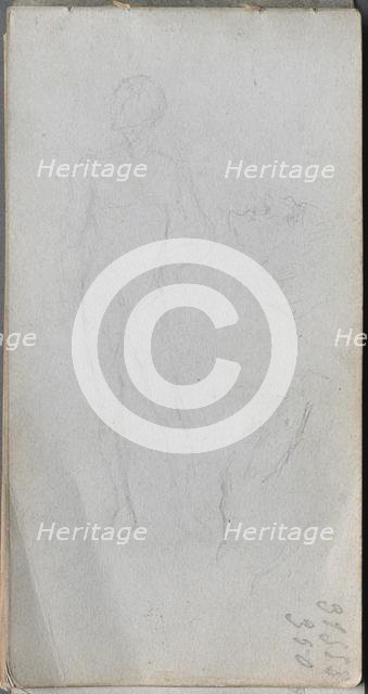 Sketchbook, page 100: Nude Figure, Profile. Creator: Ernest Meissonier (French, 1815-1891).