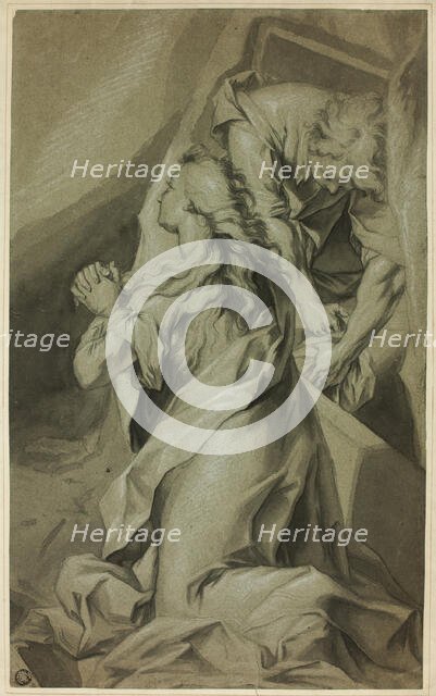 Kneeling Magdalene and Tomb Attendant, n.d. Creator: Unknown.