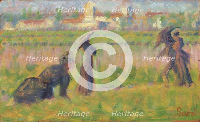 Figures in a Landscape, c. 1883. Creator: Georges-Pierre Seurat.