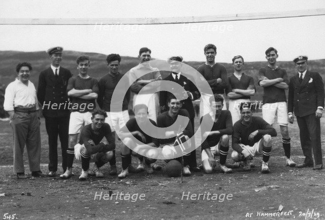 Football team, Hammerfest, northern Norway, 20th July 1929. Artist: Unknown
