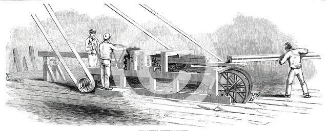 The Great Exhibition Building in Hyde Park - the Gutter-Cutting Machine, 1850. Creator: Unknown.