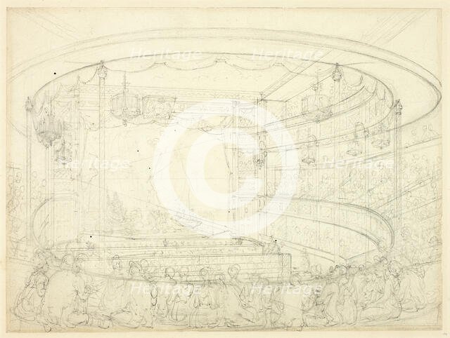 Study for Sadlers Wells Theater, c. 1809. Creator: Augustus Charles Pugin.