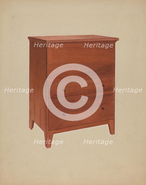 Shaker Chest of Drawers, c. 1938. Creator: John W Kelleher.