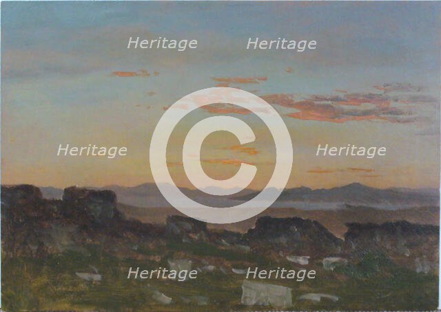 Orange Sky with Scattered Clouds, Greece, February 22, 1878. Creator: Lockwood de Forest.