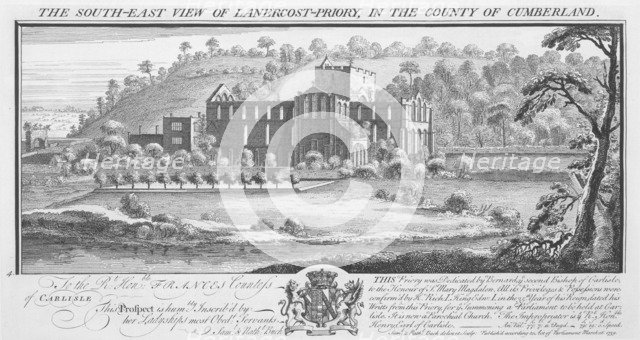 'South East View of Lanercost Priory in the County of Cumberland', 1739. Artists: Samuel Buck, Nathaniel Buck.