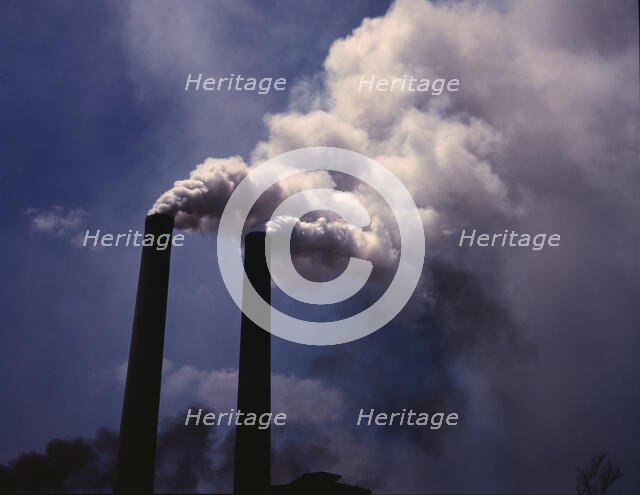 Smoke stacks, 1942. Creator: Alfred T Palmer.