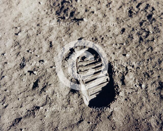Apollo 11 bootprint on the Moon, July 1969. Creator: NASA.
