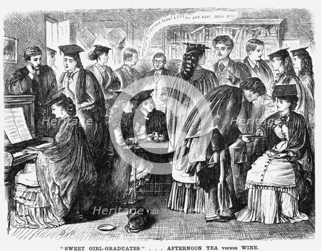 Sweet Girl-Graduates...'Afternoon Tea Versus Wine', 1872.  Artist: Joseph Swain