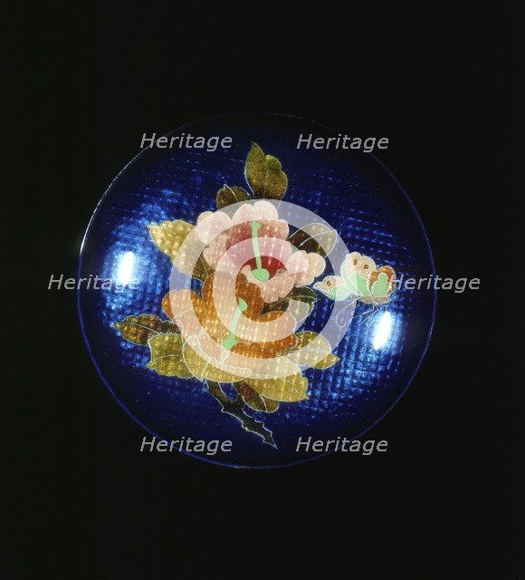 Cloisonné box with silver wire and foil, Canton, China, 19th century. Artist: Unknown