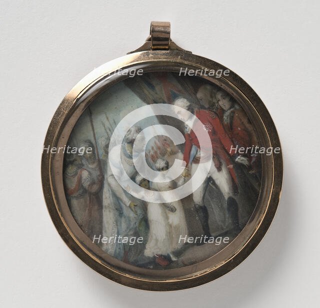 Lord Charles Cornwallis (1738-1805) receiving Tipu Sahib's Sons, c1792. Creators: Anon, Henry Singleton.