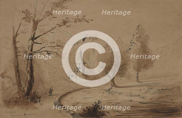 View of an Estate, mid 19th century. Creator: Alfred Jacob Miller.