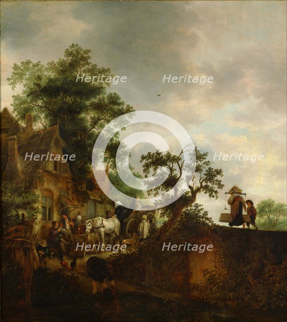 Travellers Halting at an Inn, 1645. Artist: Ostade, Isaac van (1621–1649)